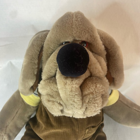 WRINKLES Dog Hand Puppet Plush Ganz Bros Brown 16” Shirt/Overalls Vintage 1981 - Picture 8 of 14
